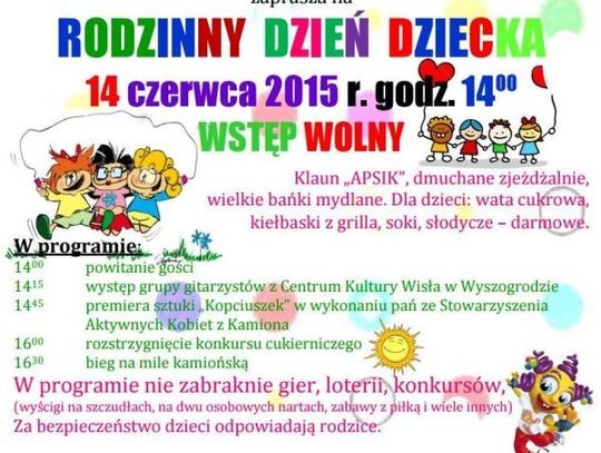 Rodzinny Dzień Dziecka w Kamionie - zaproszenie 