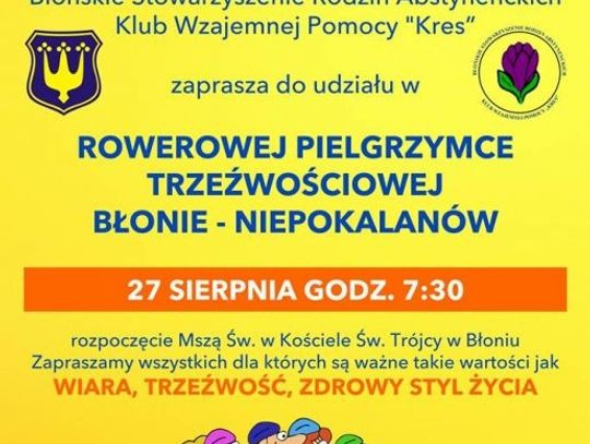 Rowerowa Pielgrzymka Trzeźwościowa BŁONIE - NIEPOKALANÓW