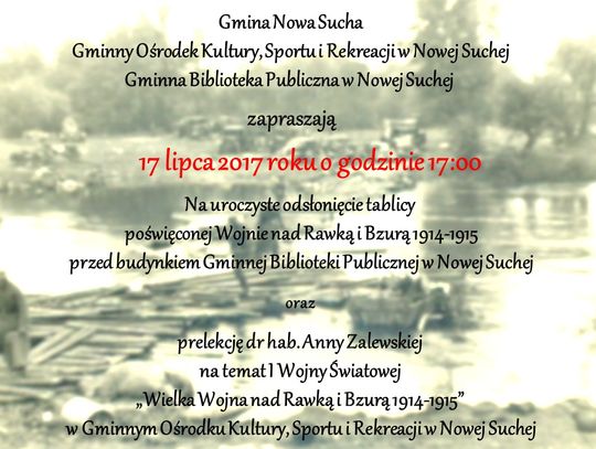 Uroczyste odsłonięcie tablicy poświęconej wojnie nad Rawką i Bzurą 1914-1915