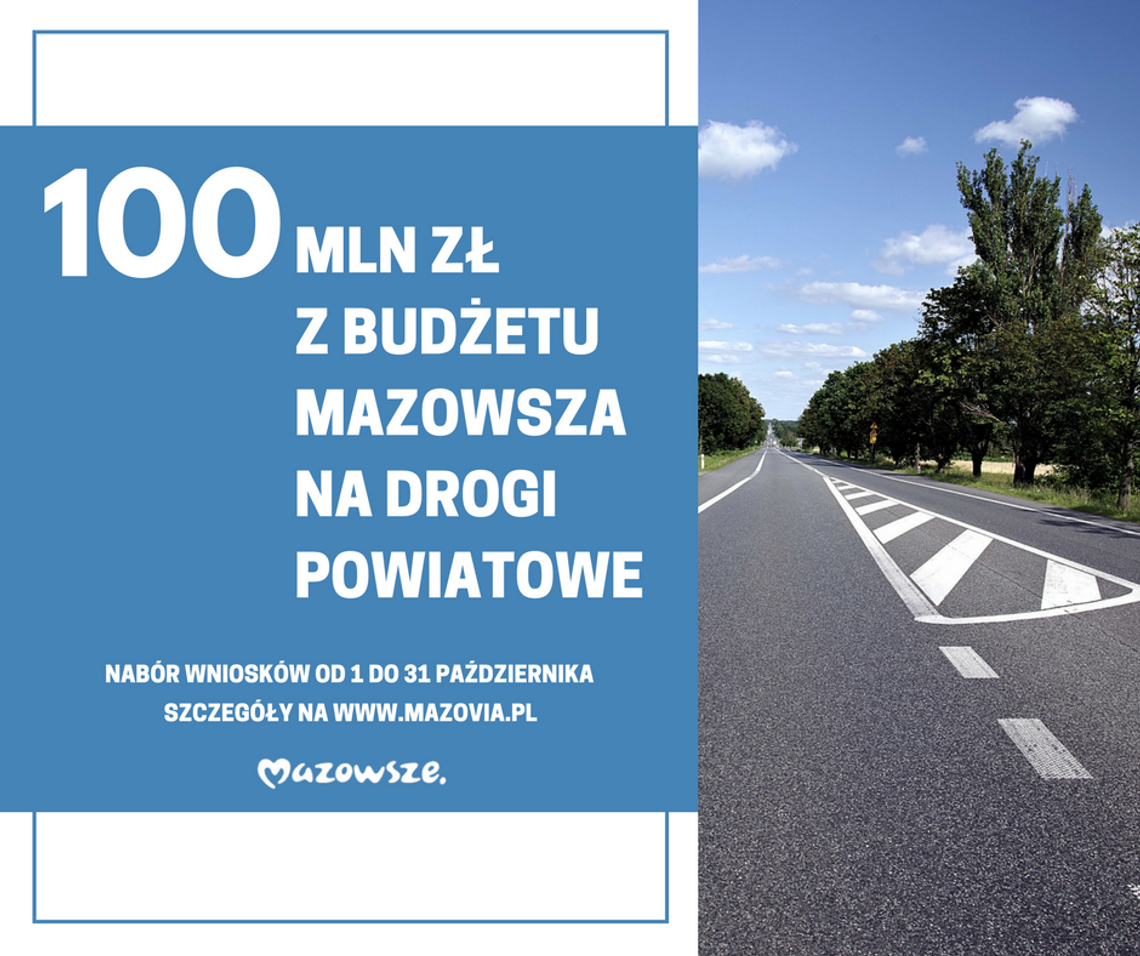 100 mln zł na drogi powiatowe
