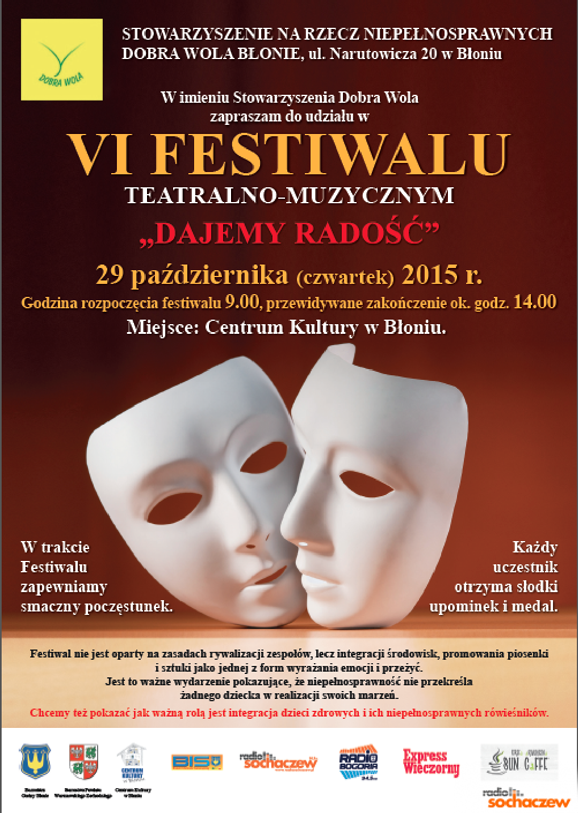 6. Festiwal Teatralno - Muzyczny " Dajemy radość" w Błoniu