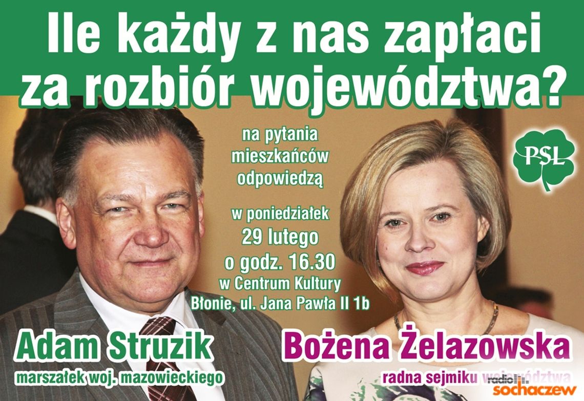 Adam Struzik i Bożena Żelazowska w Błoniu - AKTUALIZACJA Adam Struzik i Bożena Żelazowska w Błoniu - AKTUALIZACJA