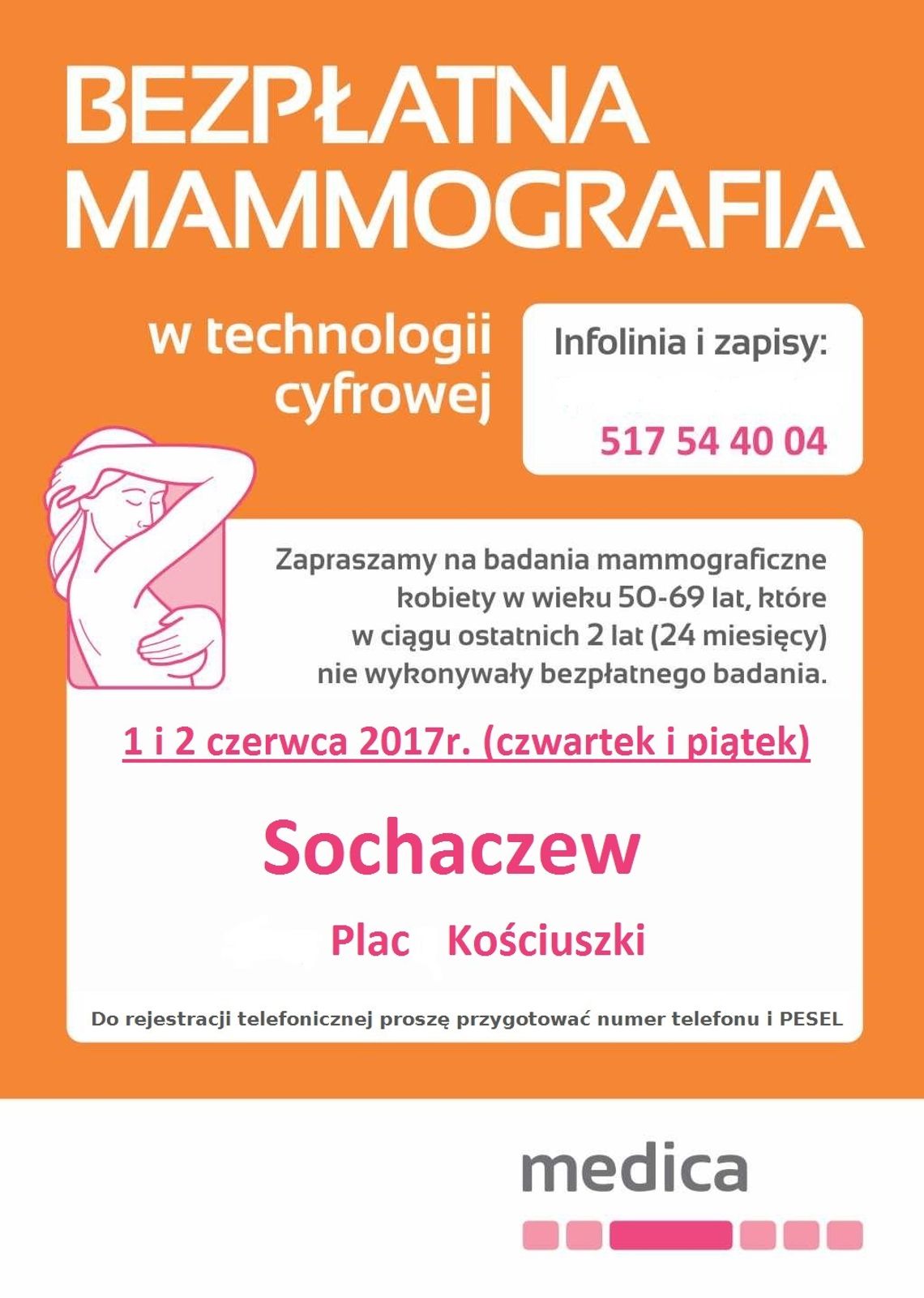 Bezpłatna mammografia na Dzień Matki