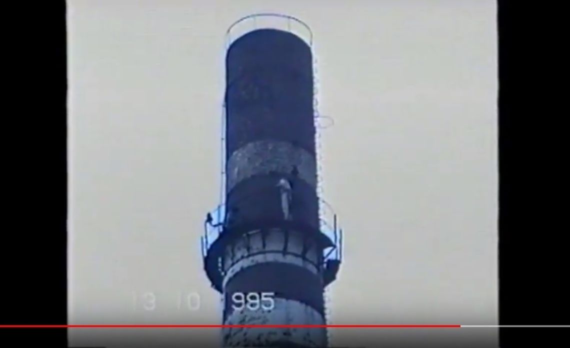 [FILM] Przeniesienie anteny Radia Sochaczew (dawniej Fama Sochaczew) na komin - 13 października 1995