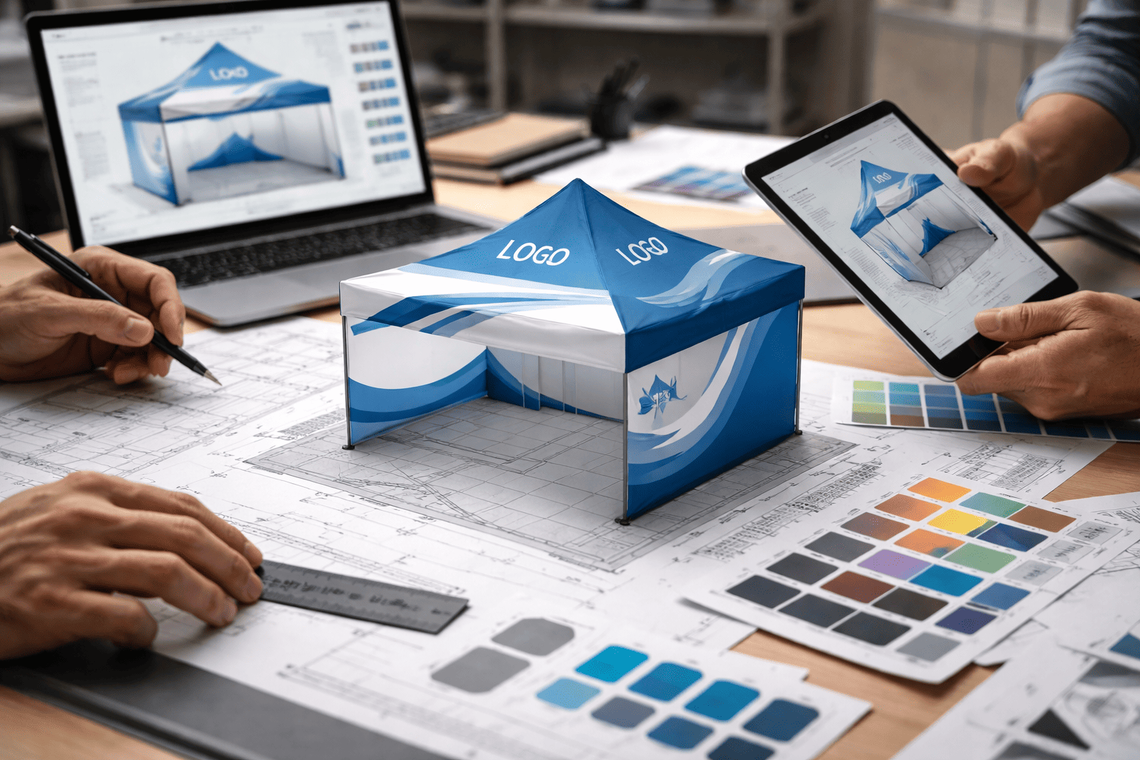 Na co zwrócić uwagę podczas projektowania namiotu reklamowego, aby spełniał cele promocyjne i użytkowe?