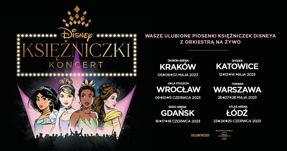 Najsłynniejsze piosenki Księżniczek Disneya zabrzmią na żywo! Rusza seria koncertów w największych miastach w Polsce!