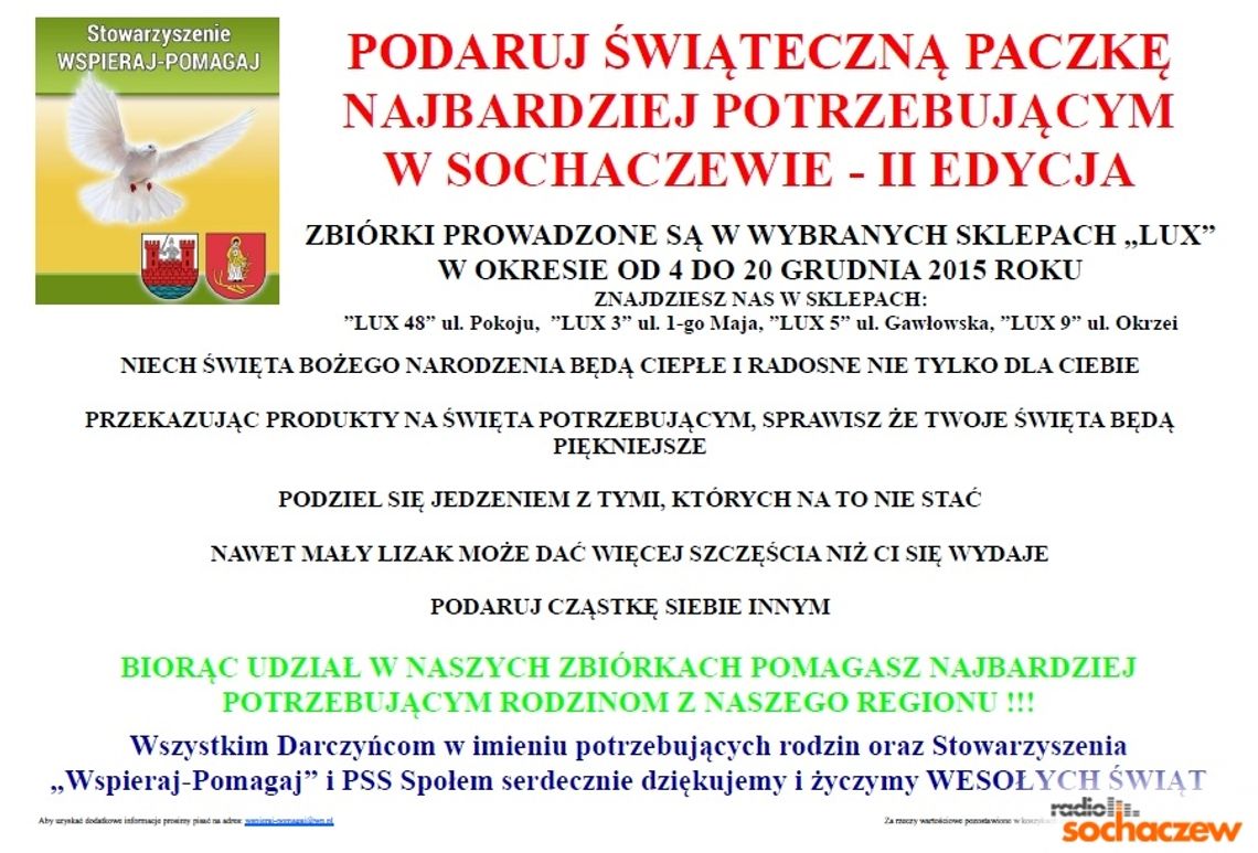 Pomóż potrzebującym w Sochaczewie Pomóż potrzebującym w Sochaczewie