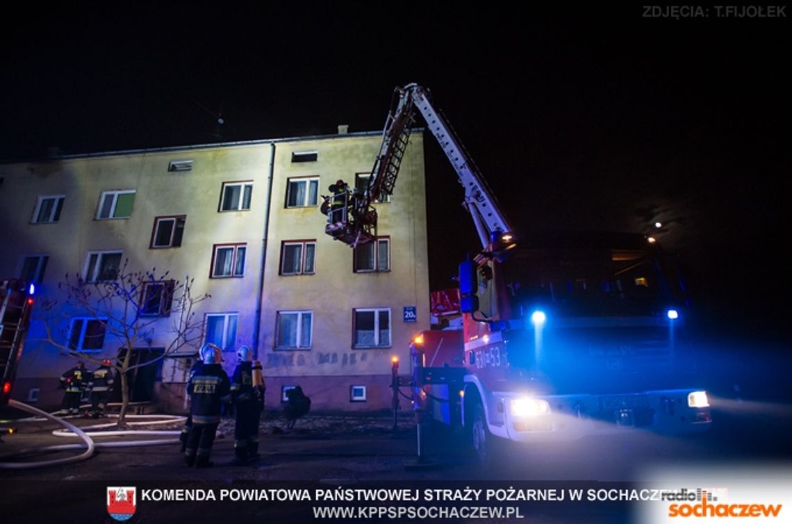 Pożar przy ul. Korczaka w Sochaczewie