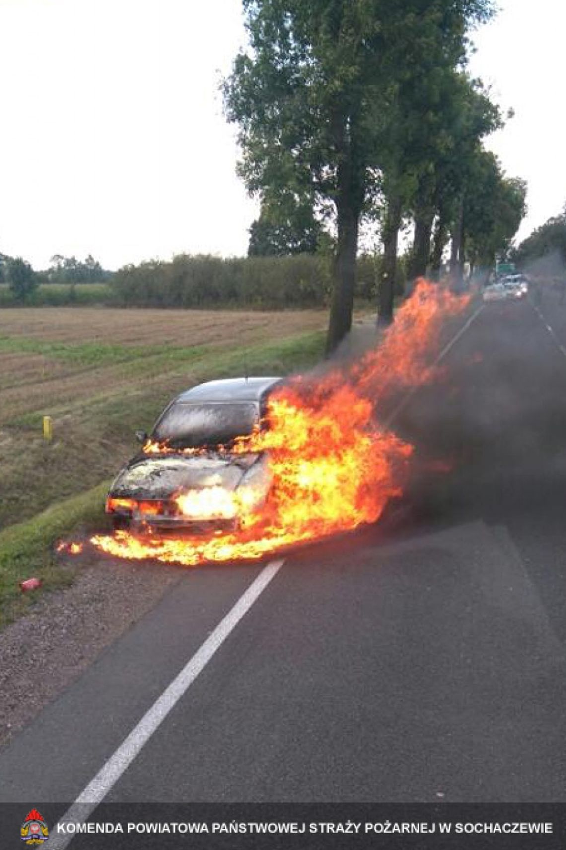 Pożar samochodu osobowego w Janowie