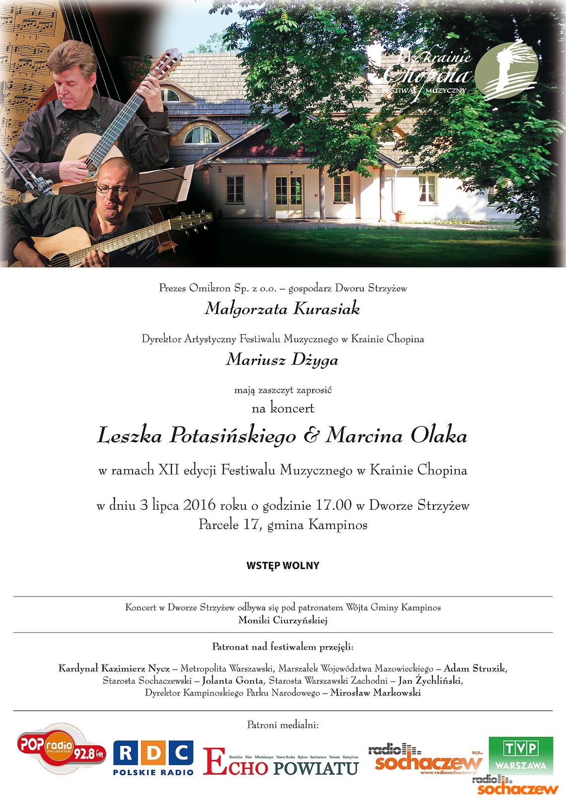 Zapraszamy na koncert w Dworze Strzyżew