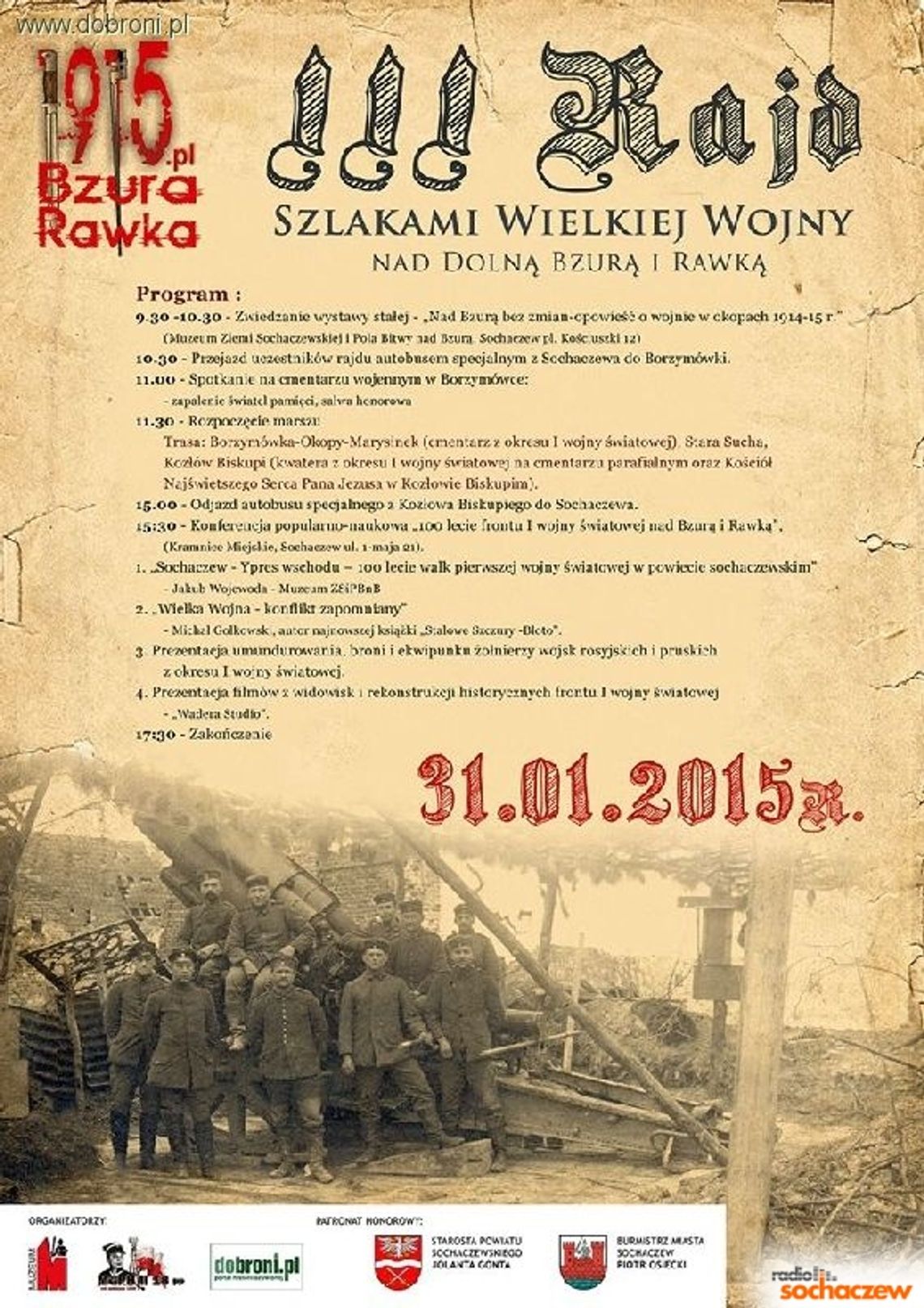 Zapraszamy na rajd szlakami Wielkiej Wojny Zapraszamy na rajd szlakami Wielkiej Wojny