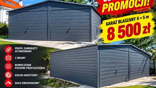 Garaż Blaszany 6x5 antracytowy 1szt W okazyjnej Cenie