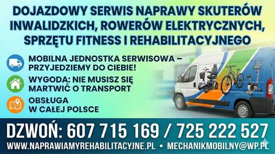 Mobilny serwis skuterów inwalidzkich, rowerów i sprzętu rehabilitacyjnego Mobilny serwis skuterów inwalidzkich, rowerów i sprzętu rehabilitacyjnego