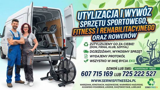 Utylizacja wywóz sprzętu sportowego fitness i rehabilitacyjnego oraz rowerów każdego typu