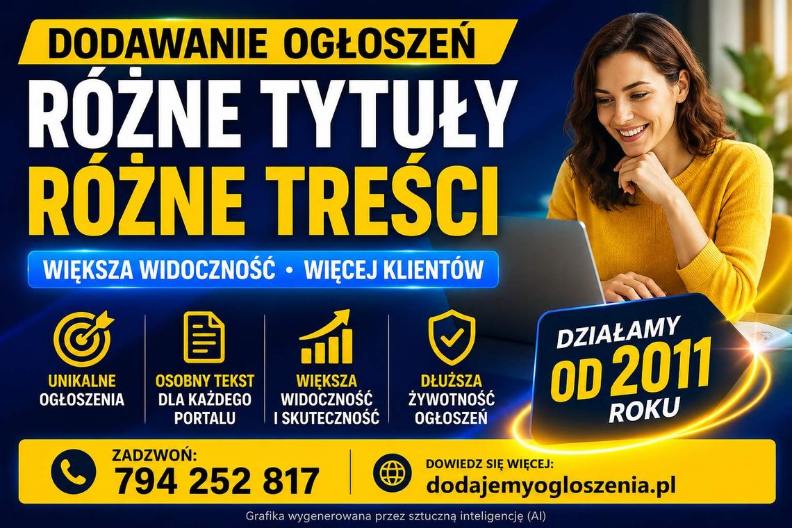 Dodam Twoje ogłoszenia - różne tytuły, różne opisy, większa widoczność Dodam Twoje ogłoszenia - różne tytuły, różne opisy, większa widoczność