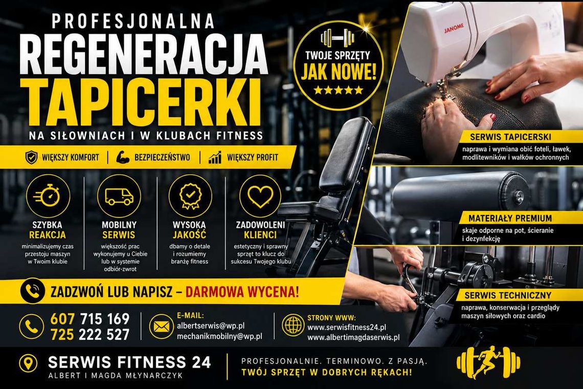 Regeneracja tapicerki na siłowniach, w klubach fitness i studiach treningowych, serwis sprzętu na si Regeneracja tapicerki na siłowniach, w klubach fitness i studiach treningowych, serwis sprzętu na si