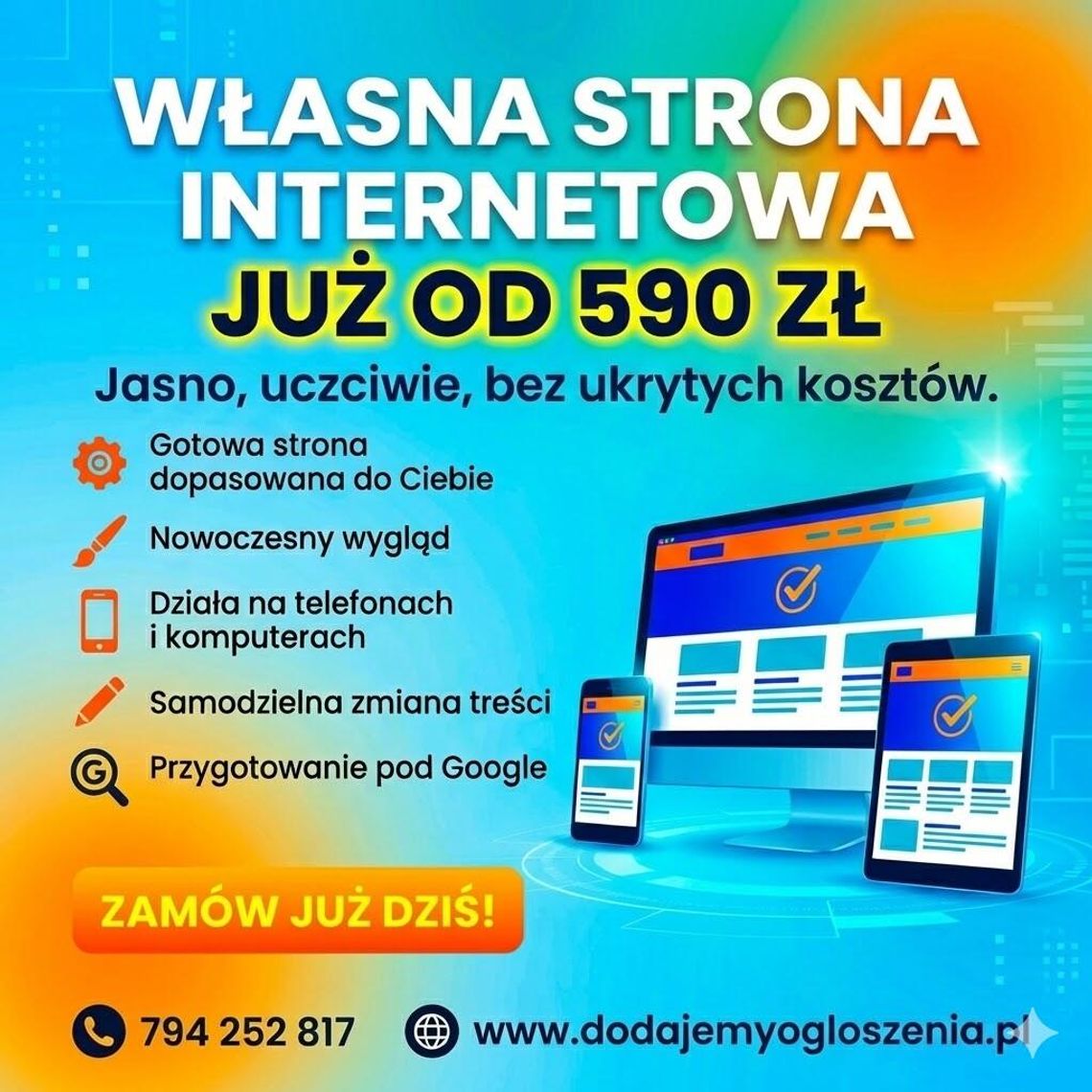Strona internetowa już od 590 zł - BEZ PRZEPŁACANIA! + DODAWANIE OGŁOSZEŃ