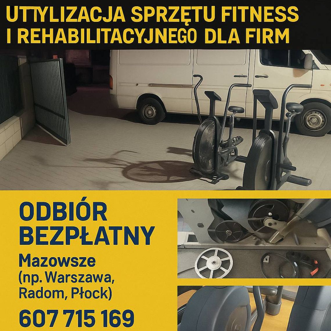 Utylizacja sprzętu fitness i rehabilitacyjnego dla firm z Mazowsza - legalnie, szybko i bez zbędnego zamieszania